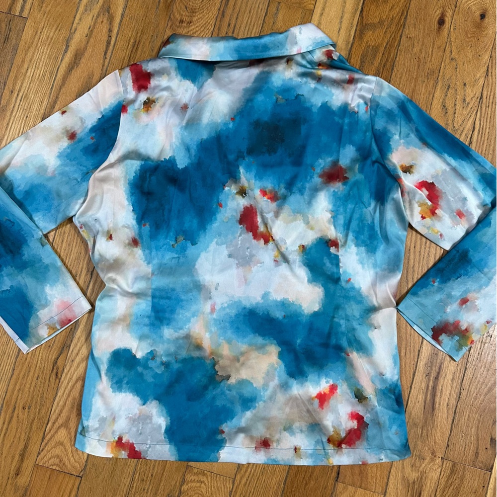 NWT Misook Watercolor Side Tie Crepe Tailored Jacket Size XL - Picture 9 of 9